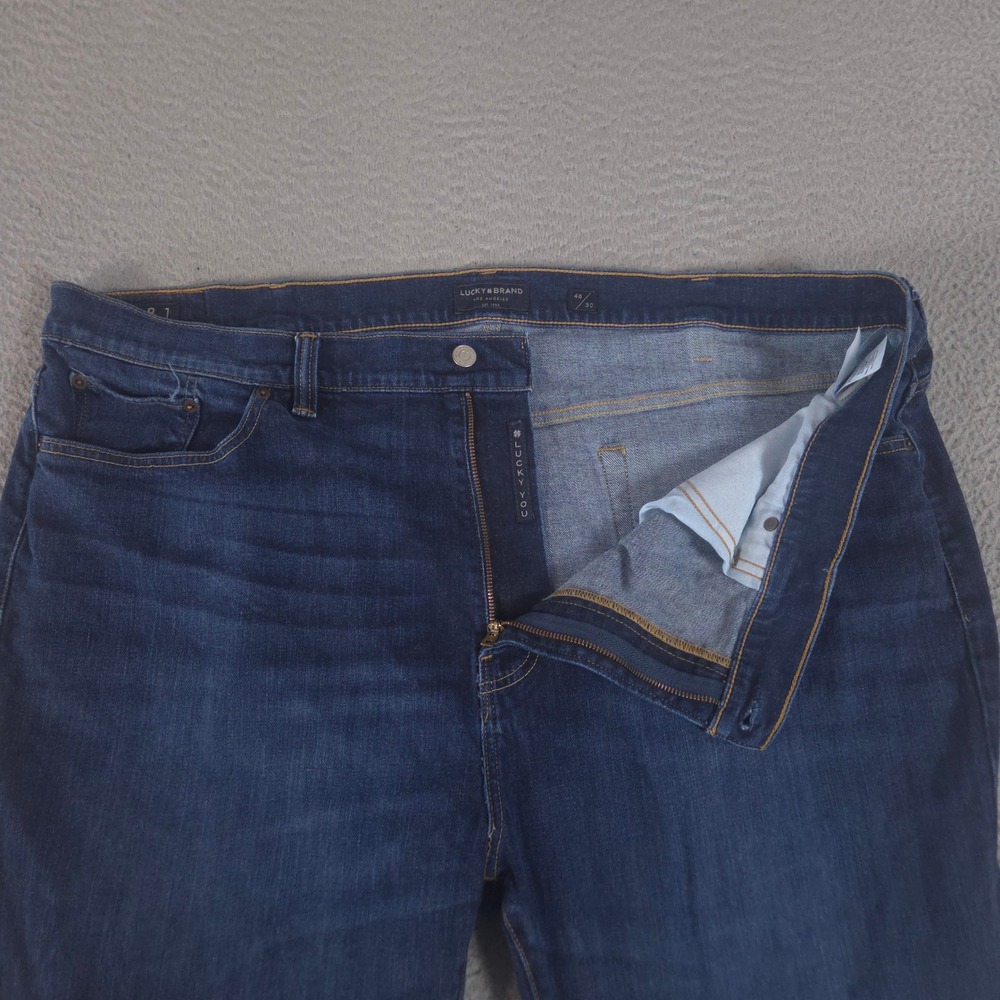 Lucky Brand Jeans Mens 48x28 Blue 181 Relaxed Straight Leg Stretch Denim Pants - Picture 12 of 15